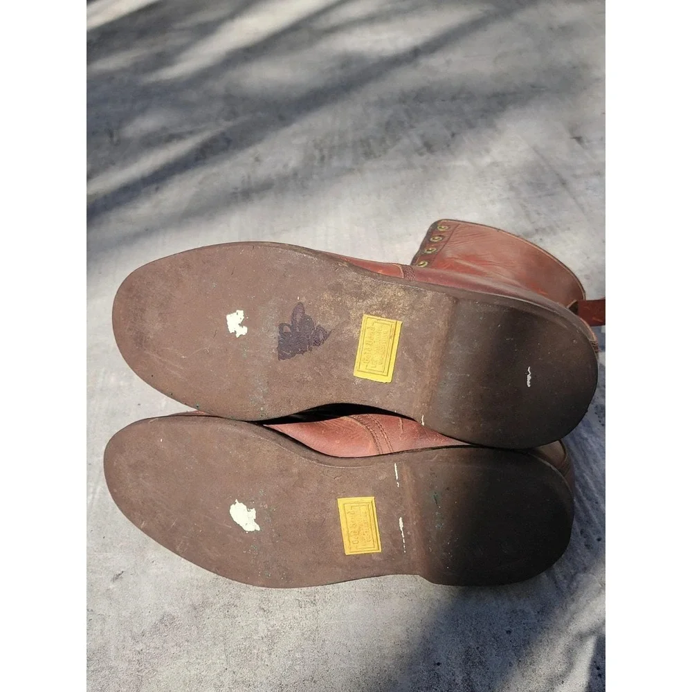 VTG 1960s Cushioned Gold Bond Work Boots Leather‎ Moc Toe Hunting Mens Size 10.5